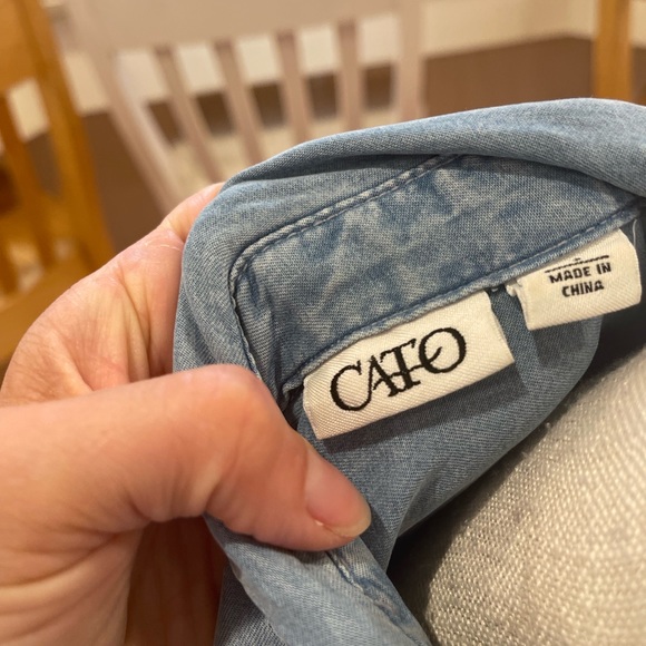 💜 5 for $25 or 3 for $18 Cato blue umbre button down long sleeve shirt - Picture 6 of 8